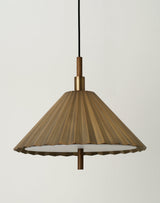 Wycombe Umbrella Pleated Pendant Light - Brass