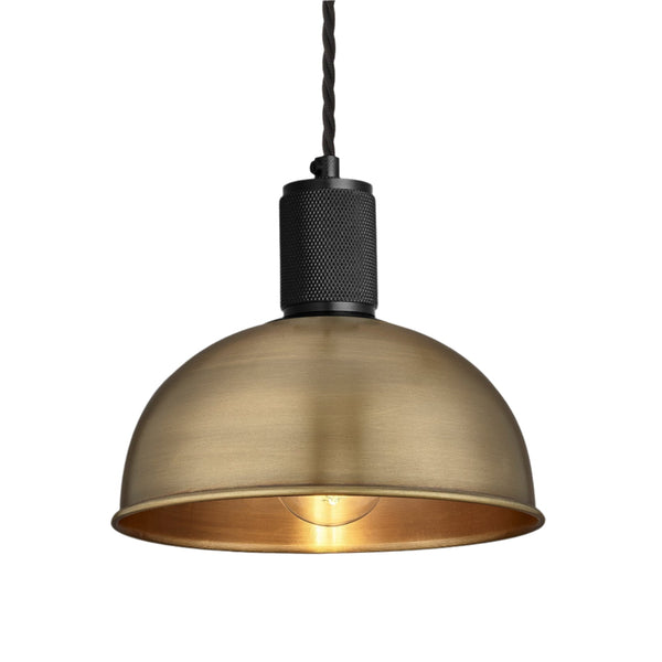 Knurled Dome Pendant Light - 8 Inch