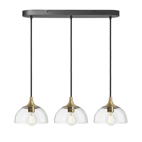 Chelsea Glass Dome 3 Wire Cluster Lights - 8 inch