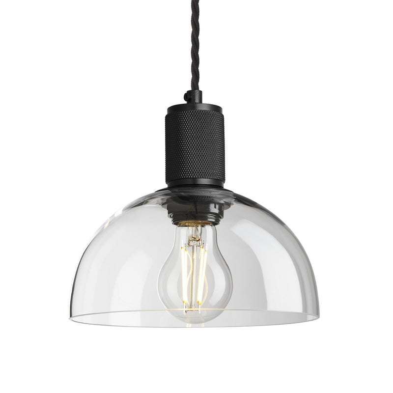 Knurled Glass Dome Pendant Light - 8 Inch