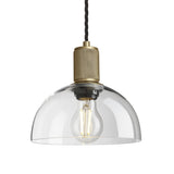 Knurled Glass Dome Pendant Light - 8 Inch
