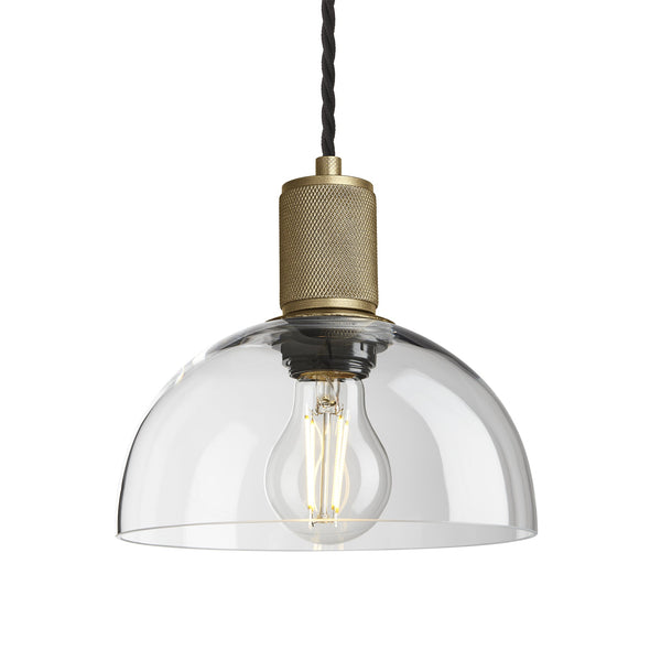Knurled Glass Dome Pendant Light - 8 Inch