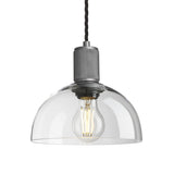 Knurled Glass Dome Pendant Light - 8 Inch