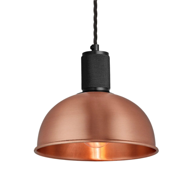 Knurled Dome Pendant Light - 8 Inch