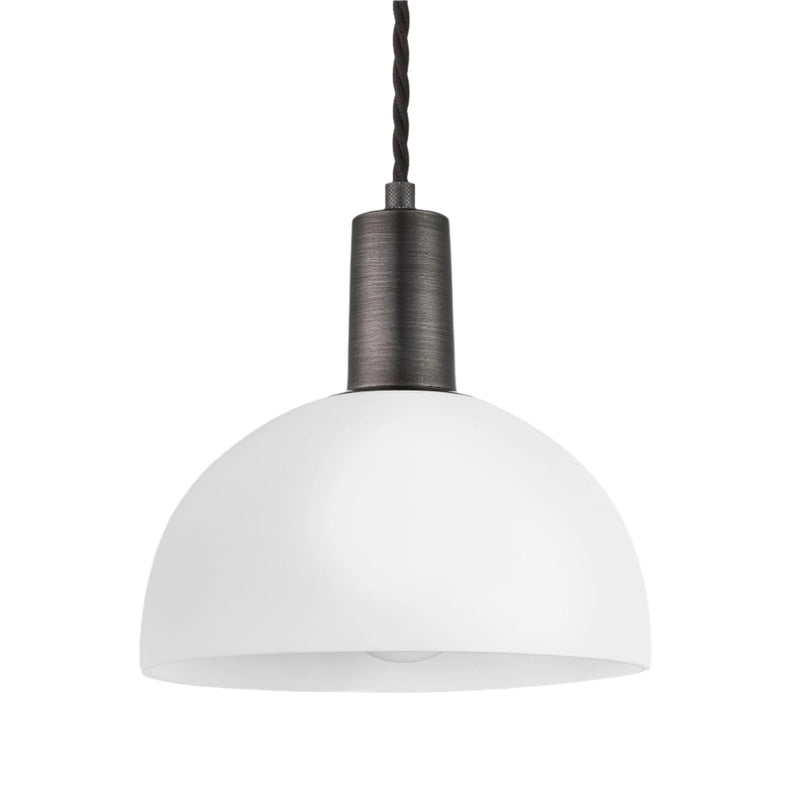 Sleek Opal Glass Dome Pendant Light - 8 Inch