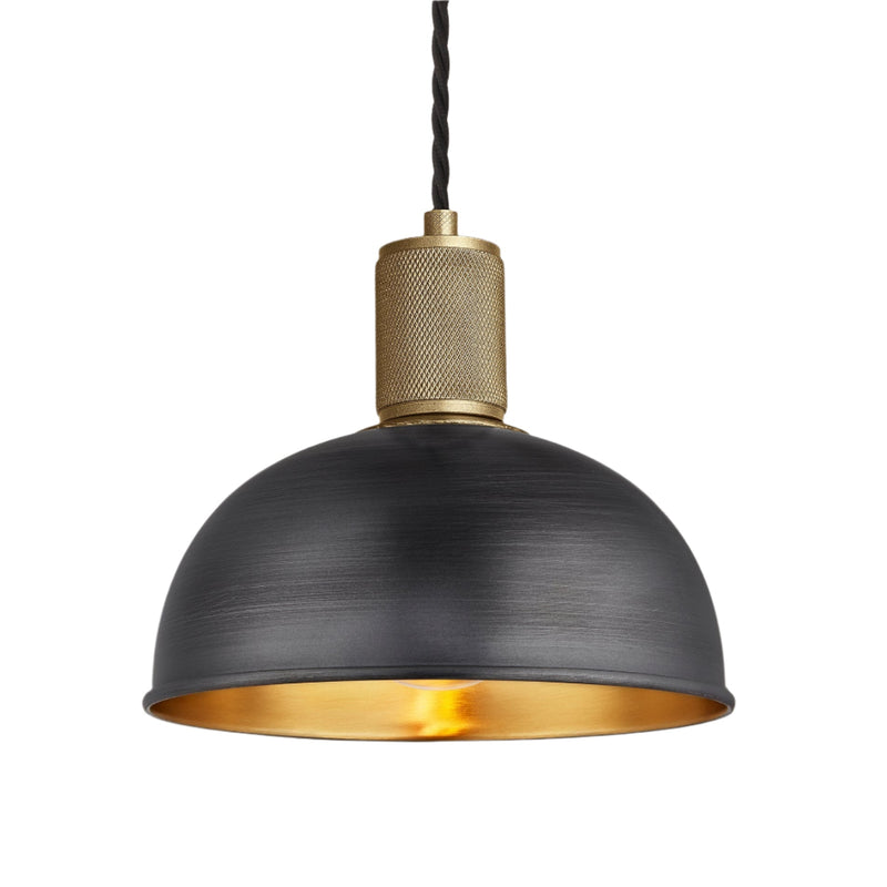 Knurled Dome Pendant Light - 8 Inch