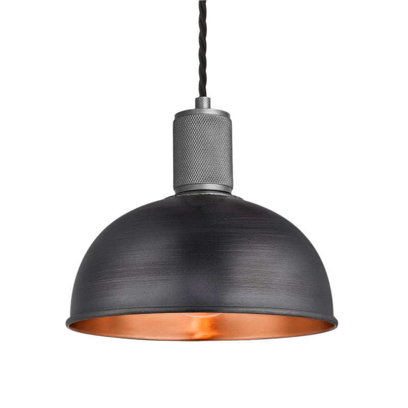 Knurled Dome Pendant Light - 8 Inch