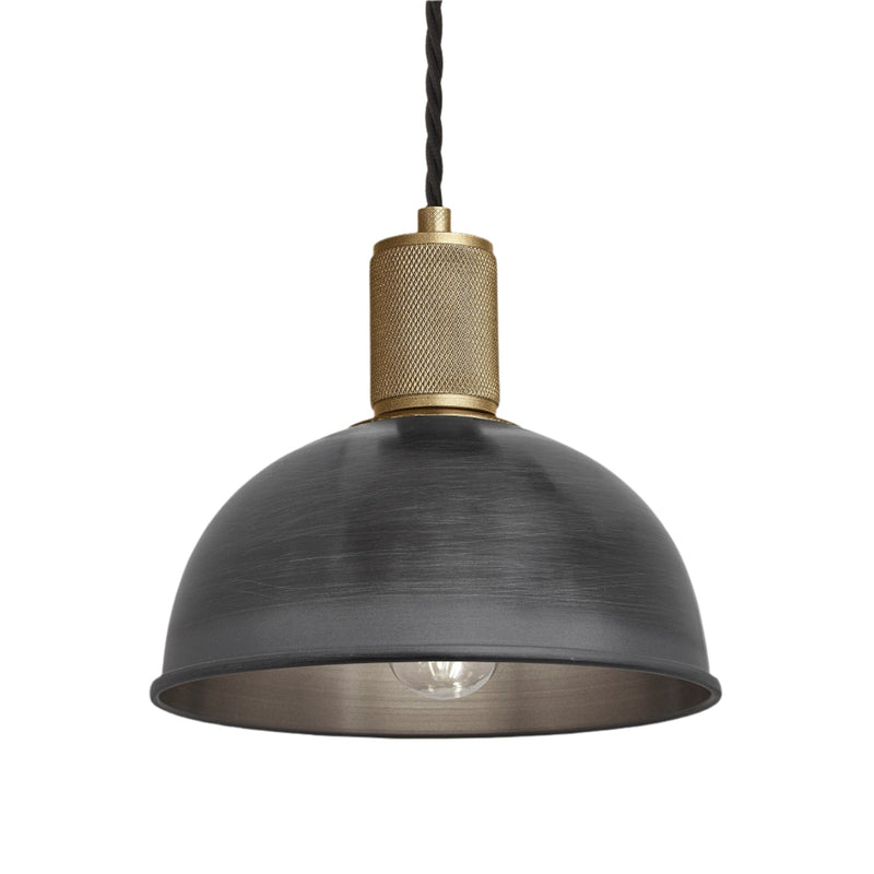Knurled Dome Pendant Light - 8 Inch
