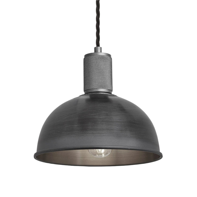 Knurled Dome Pendant Light - 8 Inch