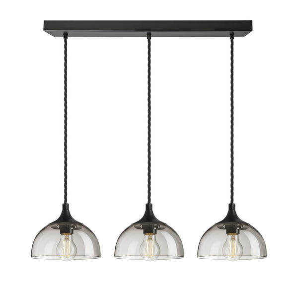 Chelsea Glass Dome 3 Wire Cluster Lights - 8 inch