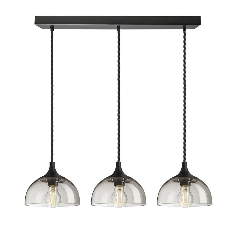 Chelsea Glass Dome 3 Wire Cluster Lights - 8 inch