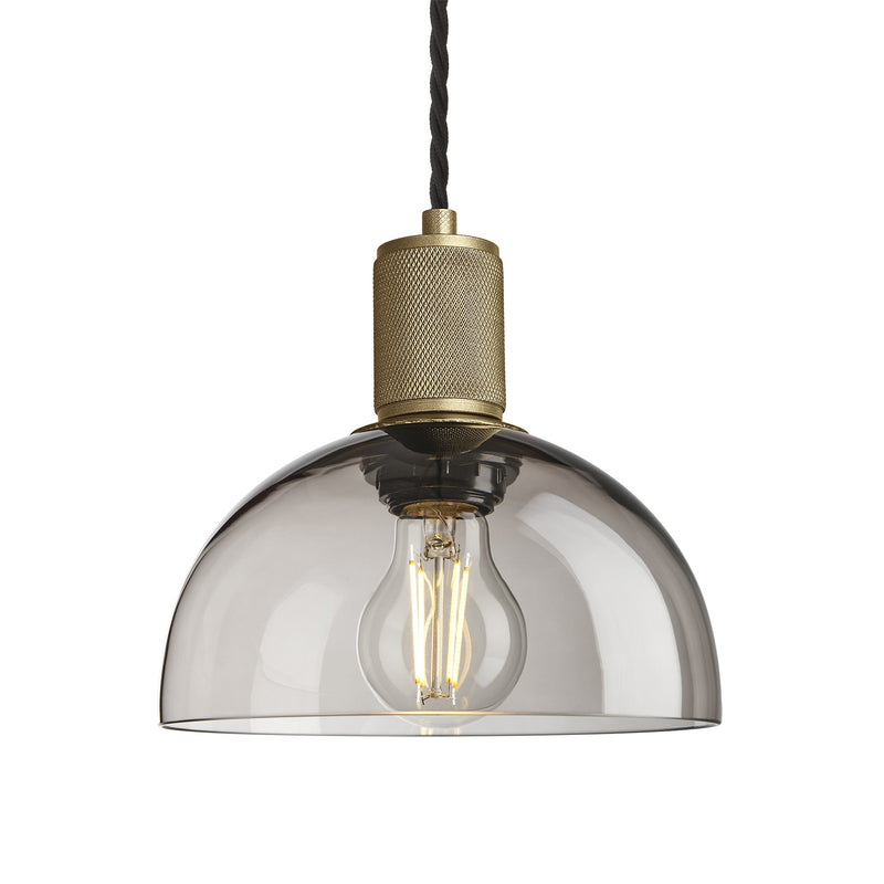 Knurled Glass Dome Pendant Light - 8 Inch