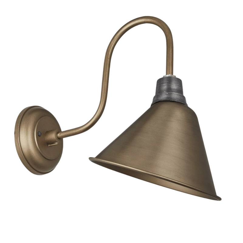 Swan Neck Cone Wall Light - 8 Inch