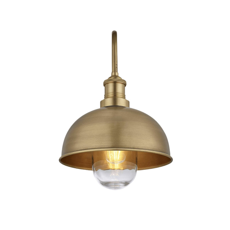 Swan Neck Outdoor & Bathroom Dome Wall Light - 8 Inch