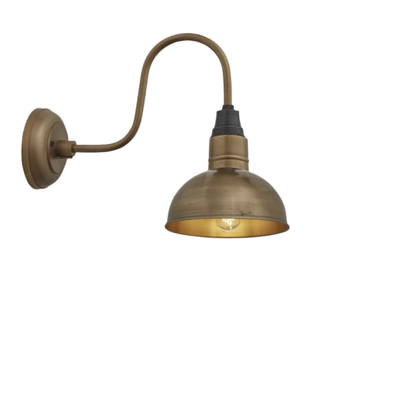 Swan Neck Dome Wall Light - 8 Inch