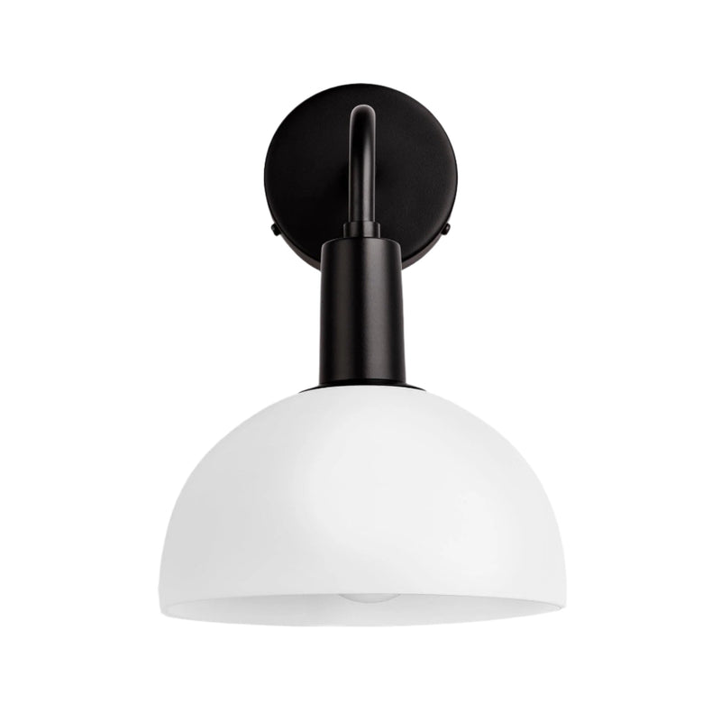 Sleek Opal Glass Dome Wall Light - 8 Inch