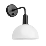 Sleek Opal Glass Dome Wall Light - 8 Inch