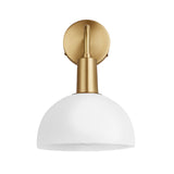 Sleek Opal Glass Dome Wall Light - 8 Inch