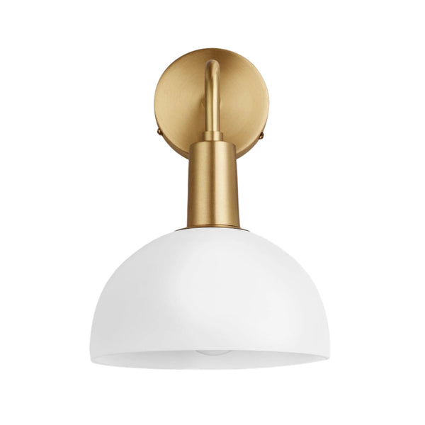 Sleek Opal Glass Dome Wall Light - 8 Inch