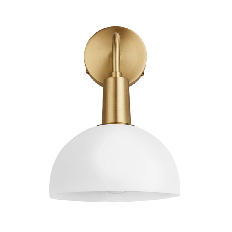 Sleek Opal Glass Dome Wall Light - 8 Inch