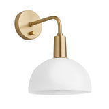 Sleek Opal Glass Dome Wall Light - 8 Inch
