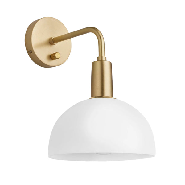 Sleek Opal Glass Dome Wall Light - 8 Inch