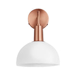 Sleek Opal Glass Dome Wall Light - 8 Inch