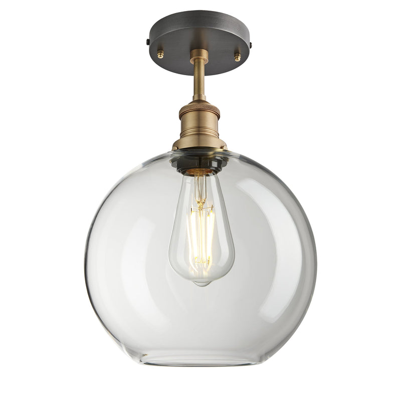 Brooklyn Glass Globe Flush Mount - 9 Inch
