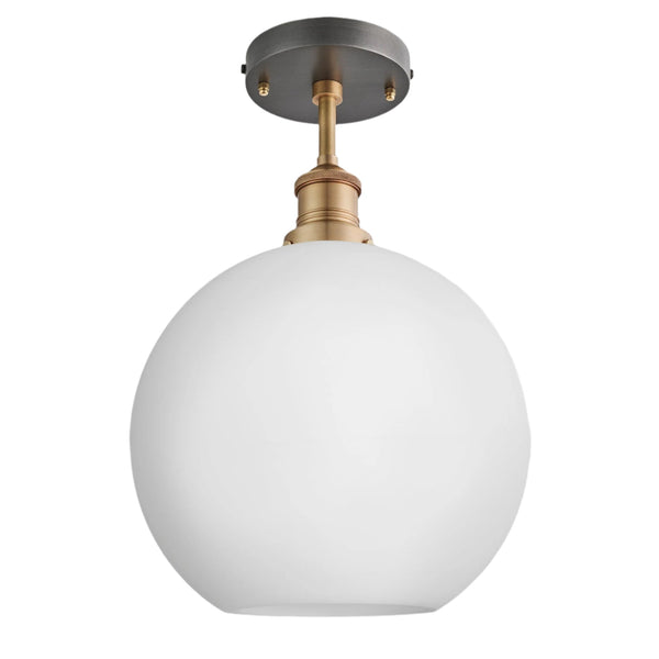 Brooklyn Opal Glass Globe Flush Mount Light - 9 Inch