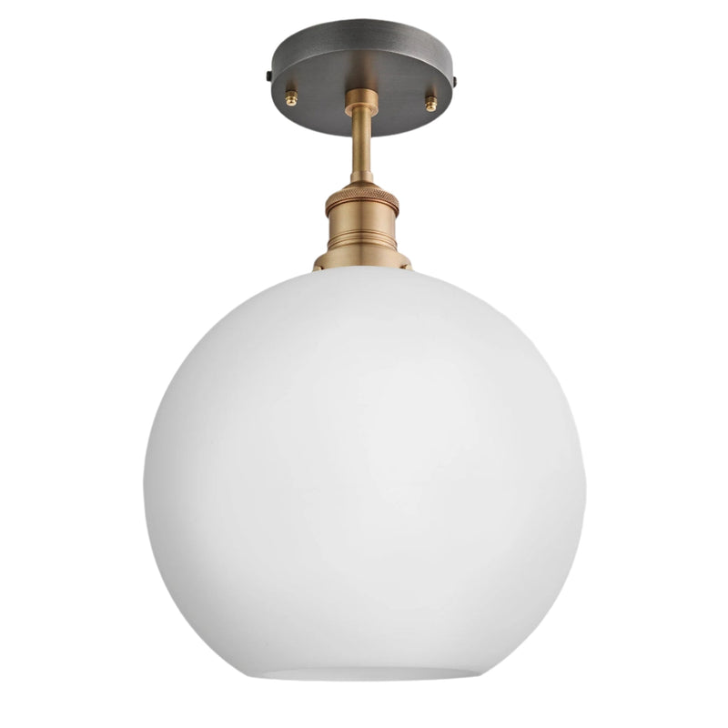 Brooklyn Opal Glass Globe Flush Mount Light - 9 Inch