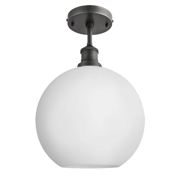 Brooklyn Opal Glass Globe Flush Mount Light - 9 Inch
