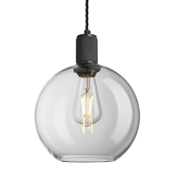 Knurled Glass Globe Pendant Light - 9 Inch