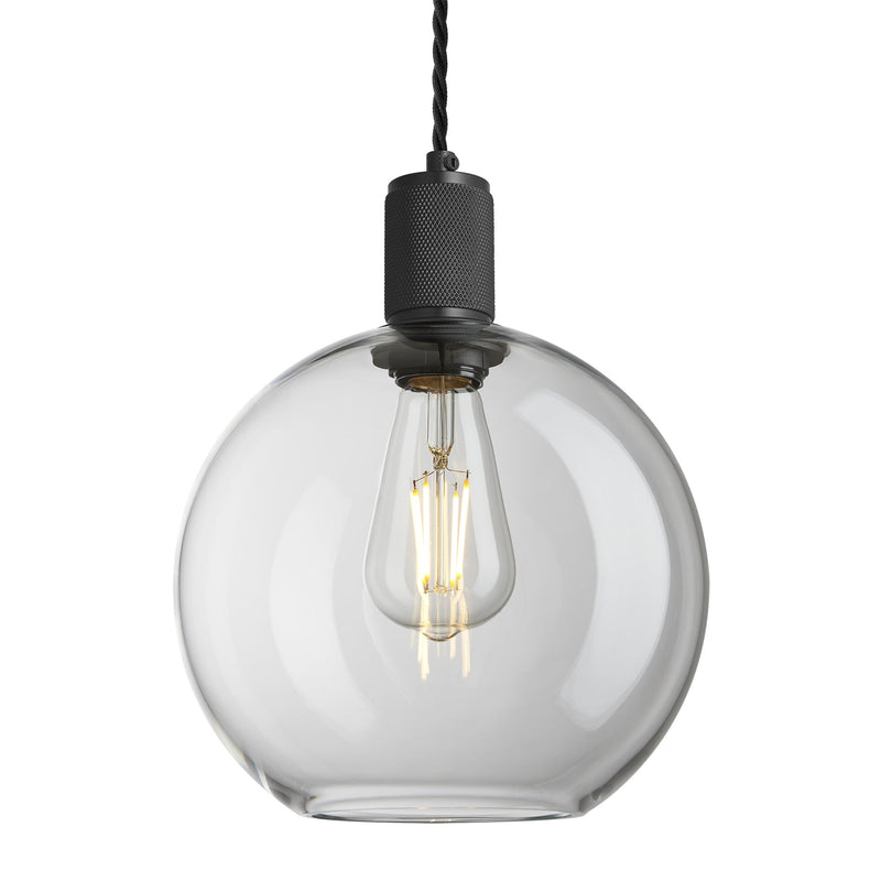 Knurled Glass Globe Pendant Light - 9 Inch