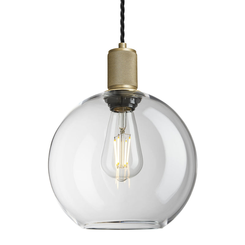 Knurled Glass Globe Pendant Light - 9 Inch