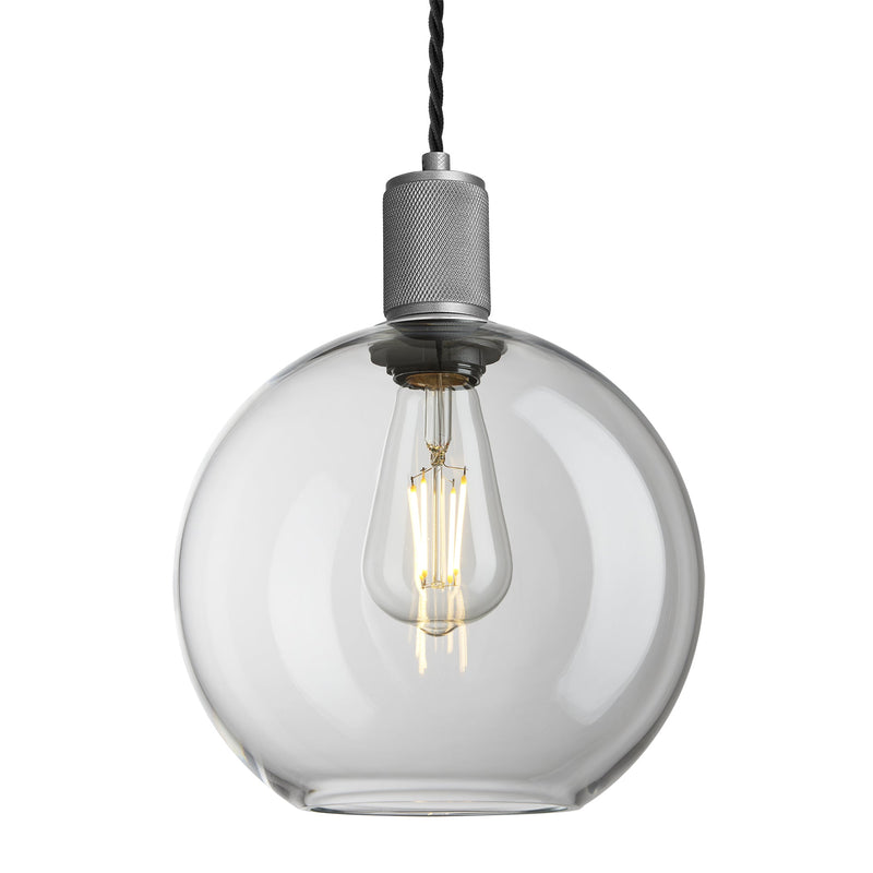 Knurled Glass Globe Pendant Light - 9 Inch