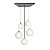 Chelsea Opal Glass Globe 5 Wire Square Cluster Lights - 9 inch - White