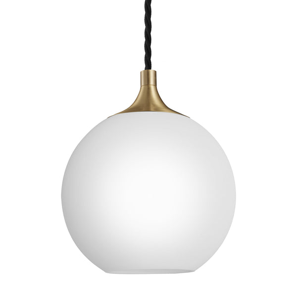 Chelsea Opal Glass Globe Pendant Light - 9 Inch - White