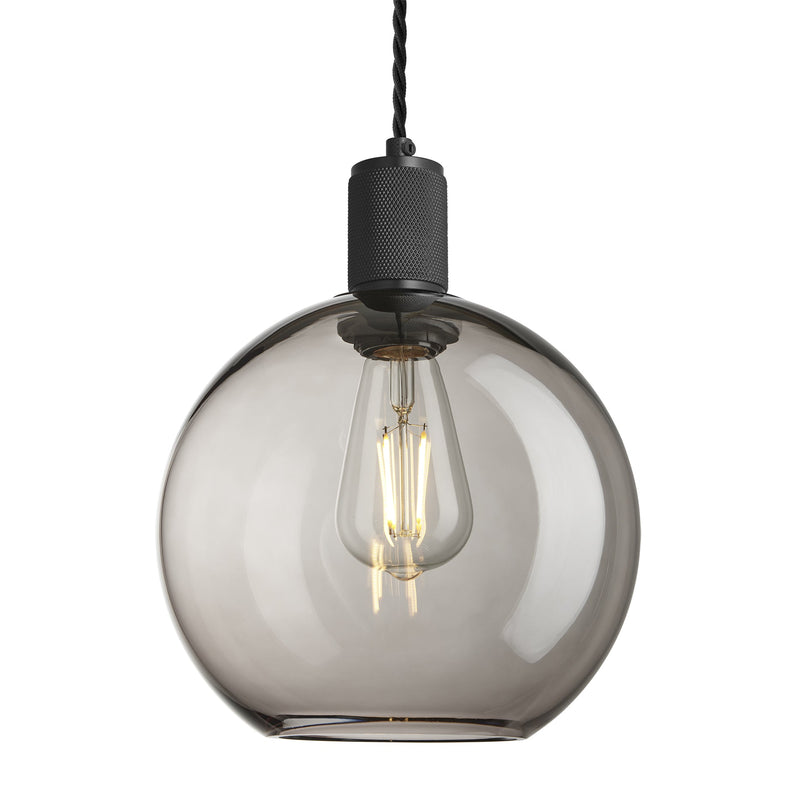 Knurled Glass Globe Pendant Light - 9 Inch