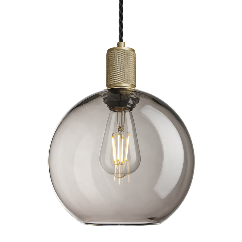 Knurled Glass Globe Pendant Light - 9 Inch