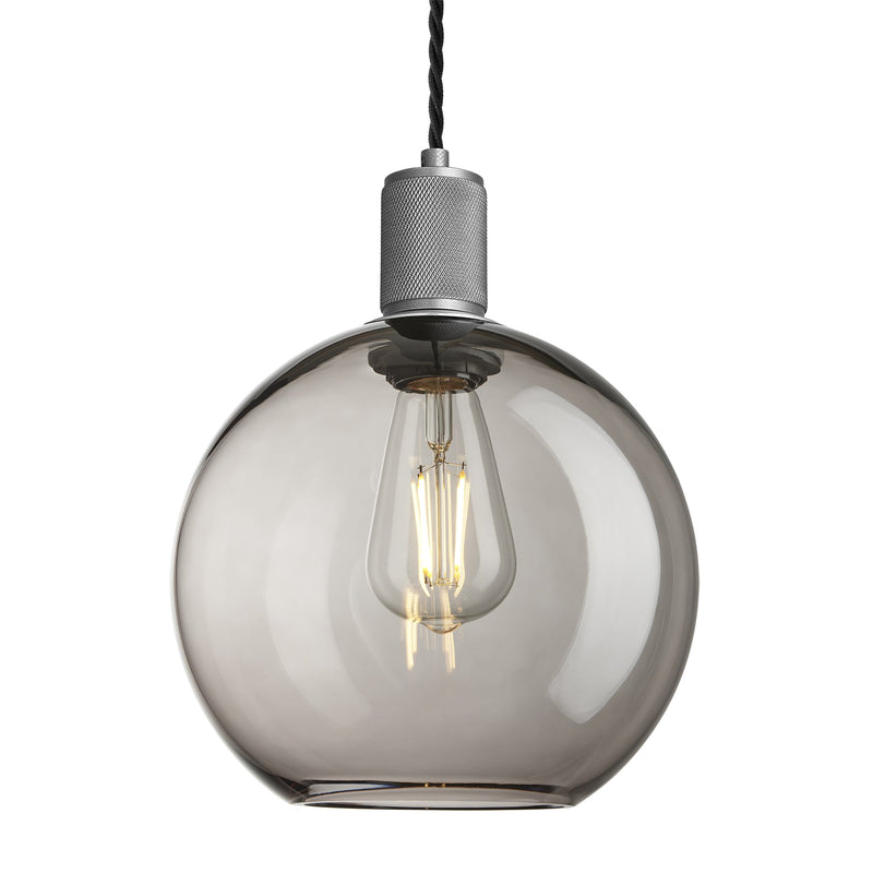 Knurled Glass Globe Pendant Light - 9 Inch