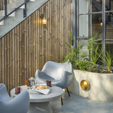 Bulkhead Outdoor & Bathroom Round Wall Light - Ribbed Glass