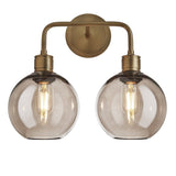 Albany Smoked Glass Globe Double Wall Light - 7 Inch - Mocha