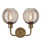 Albany Smoked Glass Globe Double Wall Light - 7 Inch - Mocha