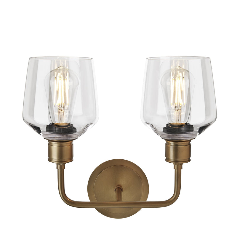 Albany Glass Schoolhouse Double Wall Light - 5.5 Inch - Clear