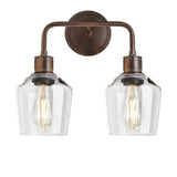 Albany Glass Schoolhouse Double Wall Light - 5.5 Inch - Clear