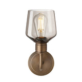 Albany Smoked Glass Schoolhouse Single Wall Light - 5.5 Inch - Mocha