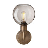 Albany Smoked Glass Globe Single Wall Light - 7 Inch - Mocha