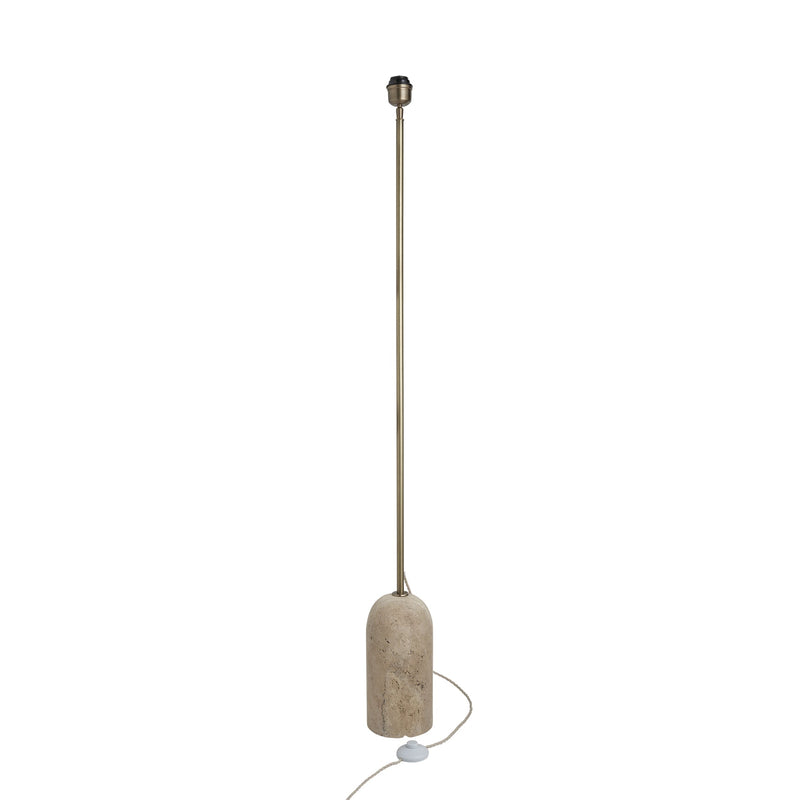 Travertine Cone Floor Lamp - Natural & Brass