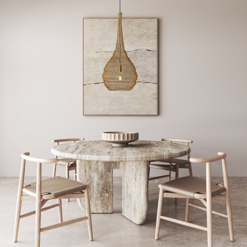 Beehive Wire Cage Metal Mesh Pendant Light - Drop - Brass