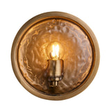 Bulkhead Outdoor & Bathroom Round Wall Light - Hammered Glass
